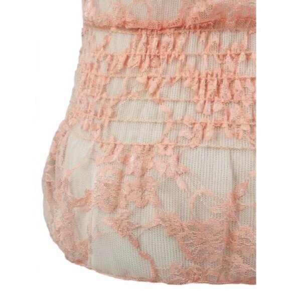 VTG Peach Sheer Lace Top | Coquette Boho Indie Sleaze Fairycore Balletcore Siren - Picture 10 of 13